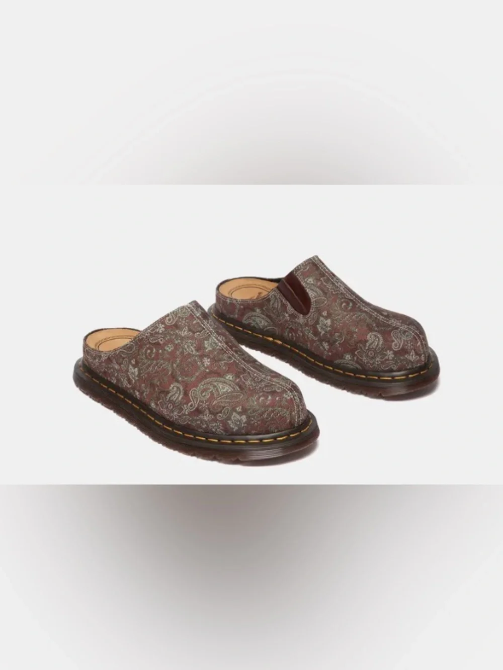 Dr. Martens Paisley Jacquard San Mule Slip-On Loafers, Size 11 M (Russet Red)